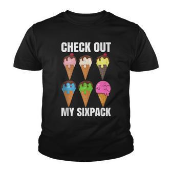 Check Out My Sixpack Ice Cream Sorbet Popsicle Mochi Youth T-shirt - Thegiftio UK