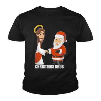 Christmas Bros Jesus And Santa Youth T-shirt - Monsterry