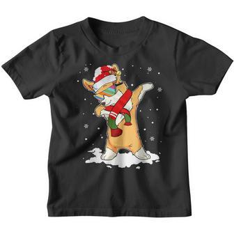 Christmas Dabbing Corgi Santa Hat Sunglasses Boys Men Gifts Youth T-shirt - Thegiftio UK