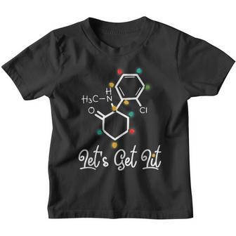 Christmas Funny Pajamas Boys Girls Lets Get Lit Xmas Gifts Youth T-shirt - Thegiftio UK