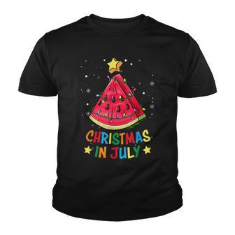 Christmas In July Watermelon Christmas Tree Summer Vacation Youth T-shirt - Thegiftio UK