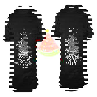 Christmas In July Watermelon Funny Santa Summer Youth T-shirt - Monsterry
