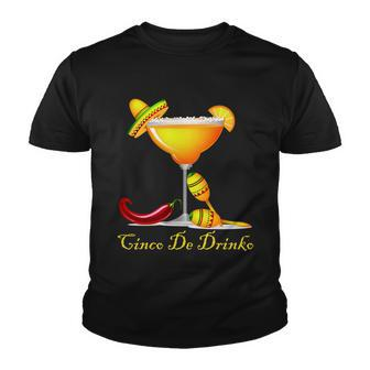 Cinco De Drinko Margarita Mayo Funny Day Of The Dead Tshirt Youth T-shirt - Monsterry