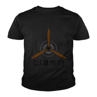 Clear Prop Aviation Airplane Pilot Propeller Youth T-shirt - Monsterry