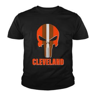 Cleveland Skull Football Tshirt Youth T-shirt - Monsterry DE