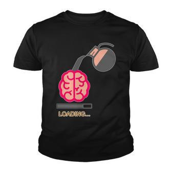 Coffee Loading Brain Youth T-shirt - Monsterry