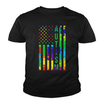 Colorful Autism Puzzle Flag Tshirt Youth T-shirt - Monsterry