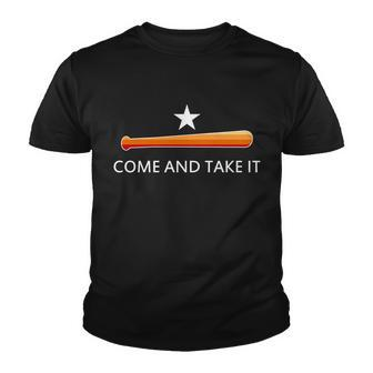 Come And Take It Houston Vintage Baseball Bat Flag Tshirt Youth T-shirt - Monsterry UK