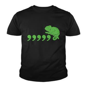 Comma Chameleon Funny Youth T-shirt - Monsterry