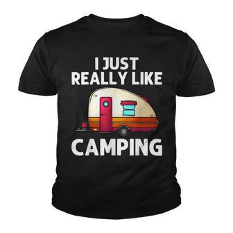 Cool Camping For Men Women Camper Hiking Bonfire Campfire Youth T-shirt - Thegiftio UK