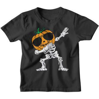 Cool Halloween Dabbing Skeleton Scary Pumpkin Jack O Lantern Youth T-shirt - Thegiftio UK