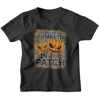 Coolest Pumpkin In The Patch Funny Halloween Costume Leopard Youth T-shirt - Thegiftio UK