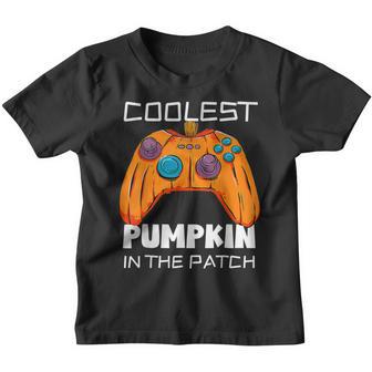 Coolest Pumpkin In The Patch Gamer Boys Halloween Kids Youth T-shirt - Thegiftio UK