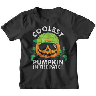 Coolest Pumpkin In The Patch Halloween Boys Girls Kids V4 Youth T-shirt - Thegiftio UK