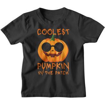 Coolest Pumpkin In The Patch Toddler Boys Halloween Kids V8 Youth T-shirt - Thegiftio UK