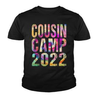 Cousin Camp 2022 Fun Retrotie Dye Graphic Youth T-shirt - Thegiftio UK