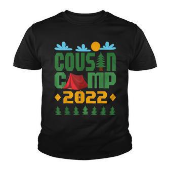 Cousin Camp 2022 Funny Summer Vacation Camping Crew Youth T-shirt - Thegiftio UK