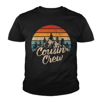 Cousin Crew Camping Outdoor Sunset Summer Camp Vintage V3 Youth T-shirt - Thegiftio UK