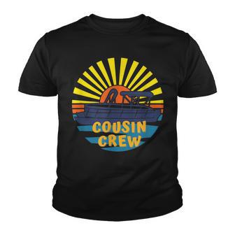 Cousin Crew Pontoon Boat Summer Retro Sunset Lake Vacation Youth T-shirt - Thegiftio UK