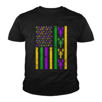 Crawfish Fleur-De-Lis Flag Mardi Gras Tshirt Youth T-shirt - Monsterry AU