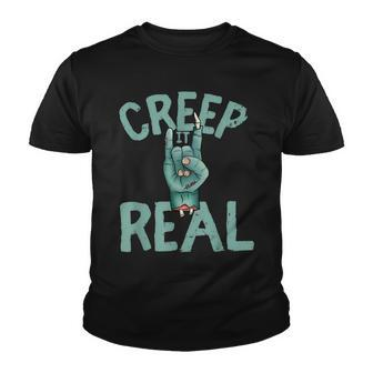 Creep It Real Rocker Zombie Halloween Youth T-shirt - Seseable