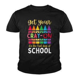 Cute Crayon Teacher Student Last Day Of School Graduation Youth T-shirt - Thegiftio UK