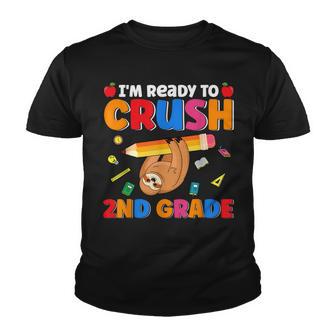 Cute Im Ready To Crush 2Nd Grade Sloth Lover Back To School Youth T-shirt - Thegiftio UK