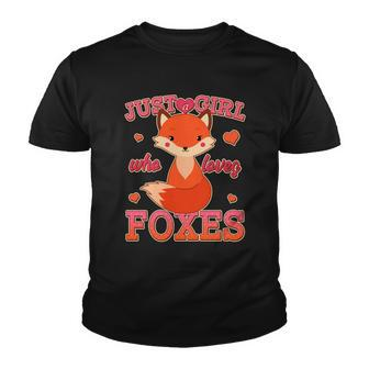 Cute Just A Girl Who Loves Foxes V2 Youth T-shirt - Monsterry