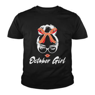 Cute October Girl Birthday Youth T-shirt - Monsterry