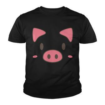 Cute Piggy Face Halloween Costume Youth T-shirt - Monsterry