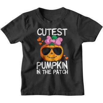 Cutest Pumpkin In The Patch Kids Girls Halloween Pumpkin Youth T-shirt - Thegiftio UK