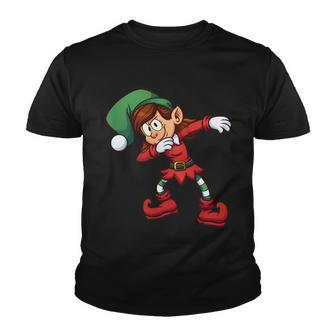 Dabbing Elf Cute Funny Christmas Tshirt Youth T-shirt - Monsterry