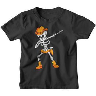 Dabbing Skeleton Cowboy Hat Halloween For Kids Dab Youth T-shirt - Thegiftio UK