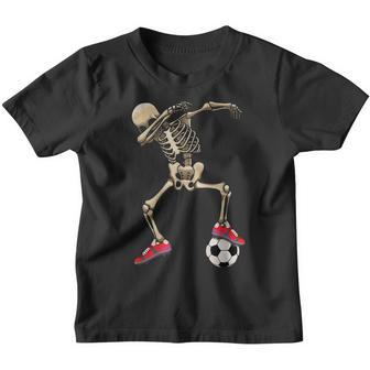Dabbing Skeleton Soccer Halloween Costumes Boys Kids Men V2 Youth T-shirt - Thegiftio UK