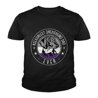 Dachshund Dad Lgbtgreat Giftq Asexual Ace Pride Doxie Dog Lover Ally Gift Youth T-shirt - Monsterry DE