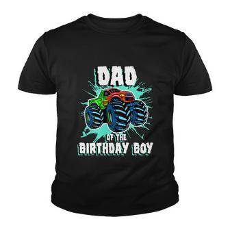 Dad Of The Birthday Boy Monster Truck Birthday Party Gift Youth T-shirt - Monsterry