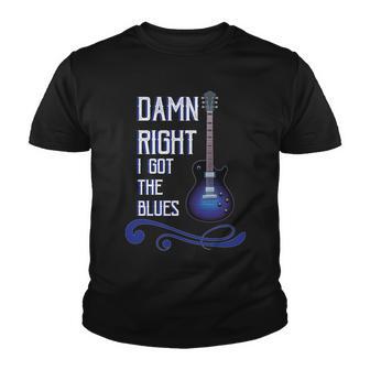 Damn Right I Got The Blues Guitar Tshirt Youth T-shirt - Monsterry DE