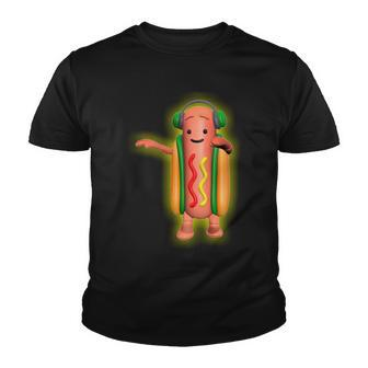 Dancing Hot Dog Funny Filter Meme Tshirt Youth T-shirt - Monsterry
