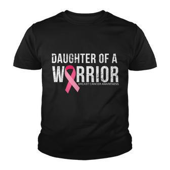 Daughter Of A Warrior Breast Cancer Awareness Tshirt Youth T-shirt - Monsterry