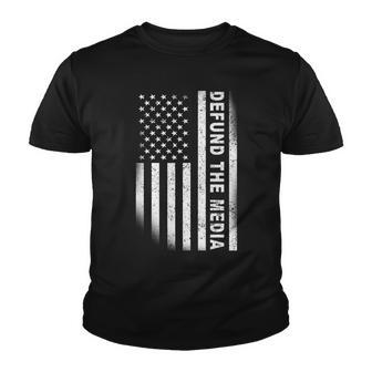 Defund The Media Us Flag Tshirt Youth T-shirt - Monsterry DE