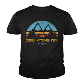 Denali National Park Alaska Retro Vintage Hiking Gift V2 Youth T-shirt - Thegiftio UK