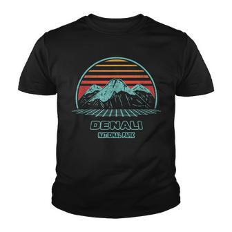 Denali National Park Retro Hiking Vintage 80S Style Youth T-shirt - Thegiftio UK
