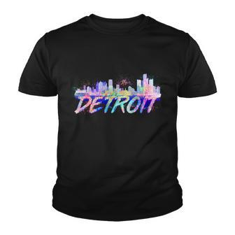 Detroit Skyline Paint Youth T-shirt - Monsterry CA
