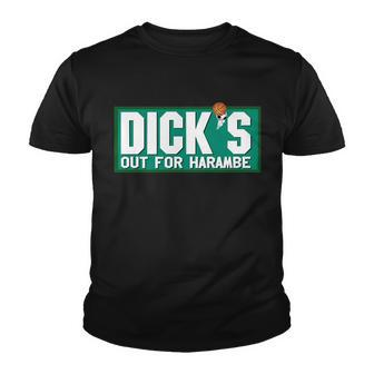 Dicks Out For Harambe Rip Rest In Peace Parody Tshirt Youth T-shirt - Monsterry DE