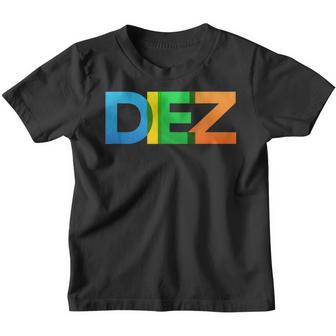 Diez Spanish Birthday 10 Year Old Colourful Youth T-shirt - Thegiftio UK