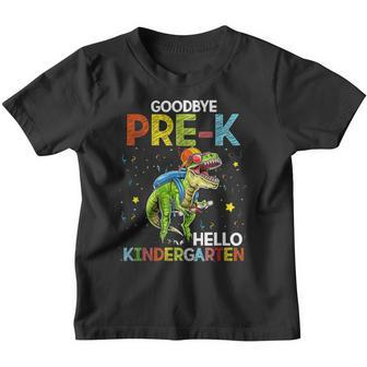 Dinosaur Goodbye Pre-K Hello Kindergarten Last Day Of School Youth T-shirt - Thegiftio UK