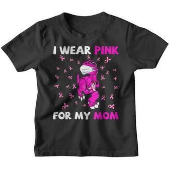 Dinosaur I Wear Pink For My Mom Breast Cancer Funny Youth T-shirt - Thegiftio UK
