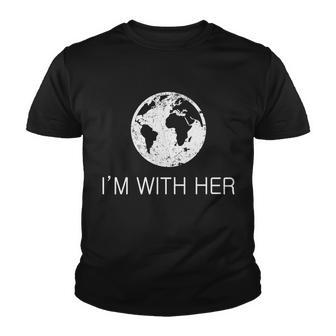 Distressed Earth Day Im With Her Science March Tshirt Youth T-shirt - Monsterry UK
