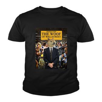 Doge The Woof Of Wall Street Dogecoin Tshirt Youth T-shirt - Monsterry