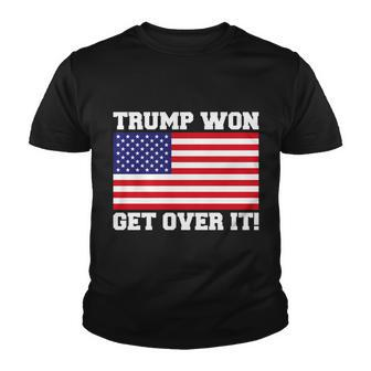 Donald Trump Won Get Over It Usa Flag 45Th President Youth T-shirt - Monsterry DE